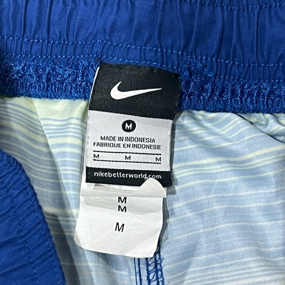 Nike Striped Swim Shorts in Blue and Yellow Swim Trunks Summer Bathing Suit - Picture 7 of 7
